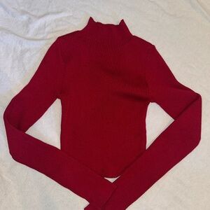 SHEIN Cherry Knit Turtleneck